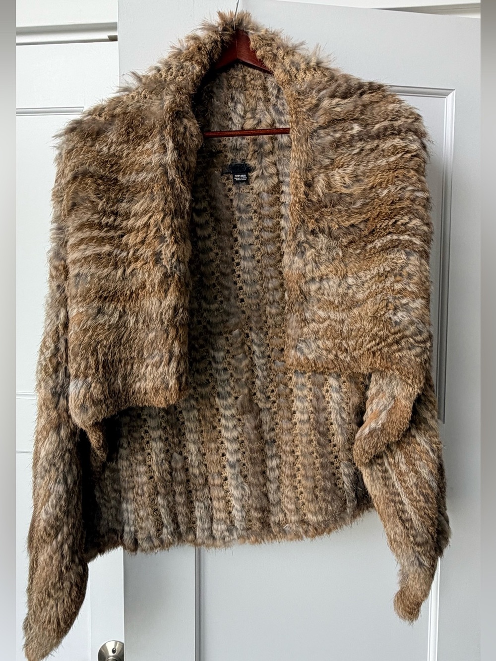 RUDSAK Plush Brown Faux-Fur Cropped Jacket